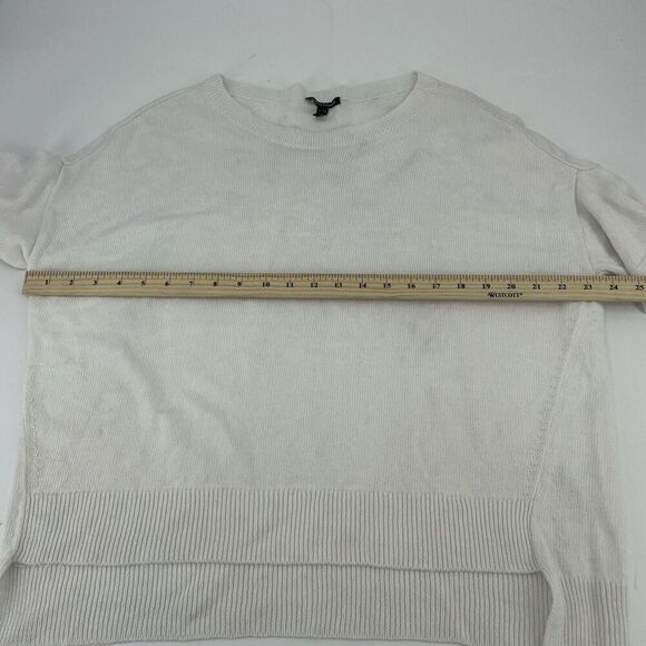 Eileen Fisher Sweater Women's Organic Linen Medium White Short Sleeve Pullover - Picture 4 of 8